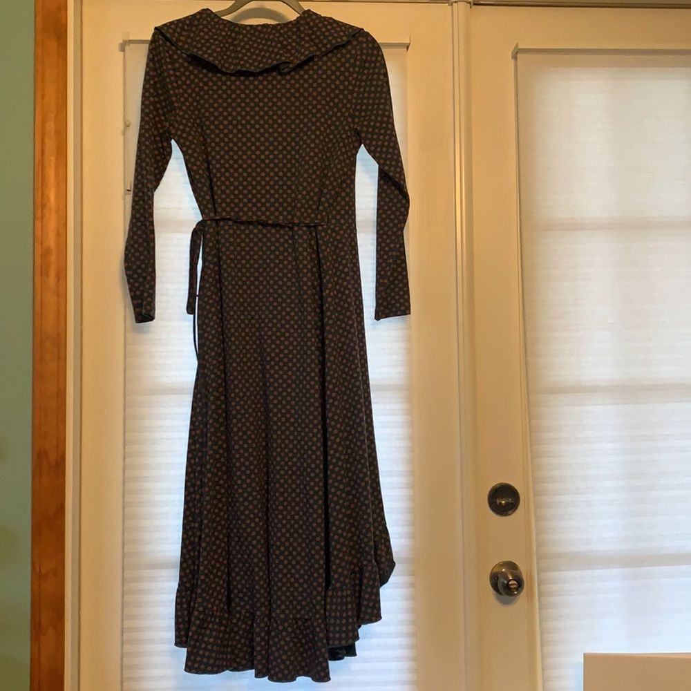 Matilda Jane Teal Ruffle‎ Wrap Fall Dress Small - Picture 4 of 9